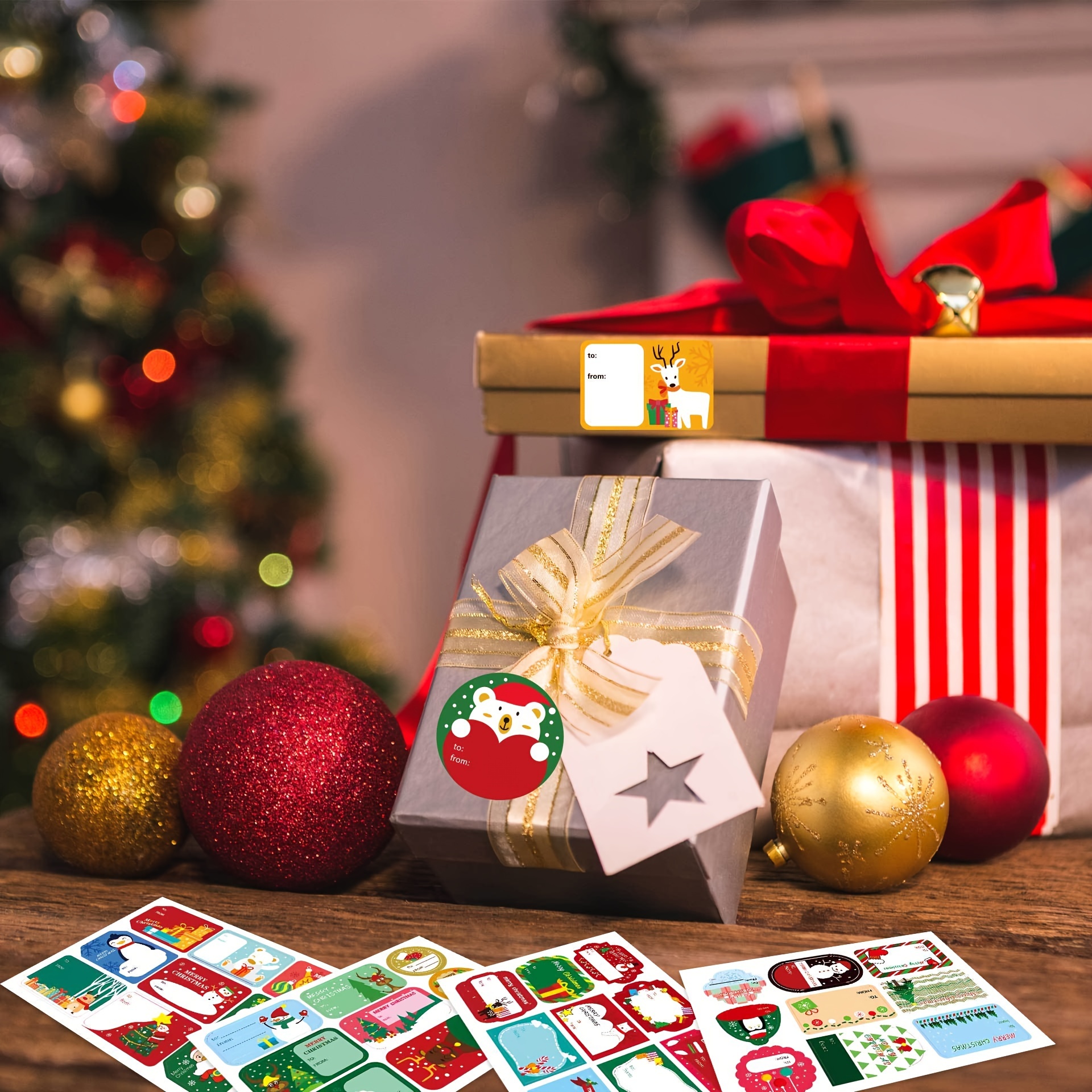 45PCS/Box Christmas Decorative Sticker Merry Santa Claus Shaped