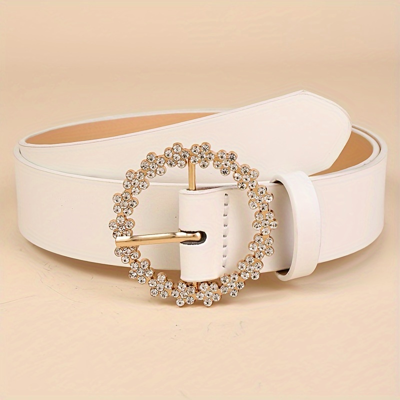 1pc Women's Belt, Fashion Round Pu Waist Belt, Stylish Versatile Dress Coat Sweater Jeans Belt