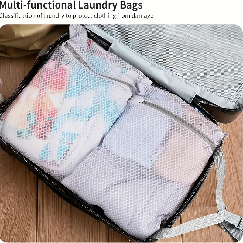 Mesh Laundry Bags Delicates Non Rust Zipper White Laundry - Temu