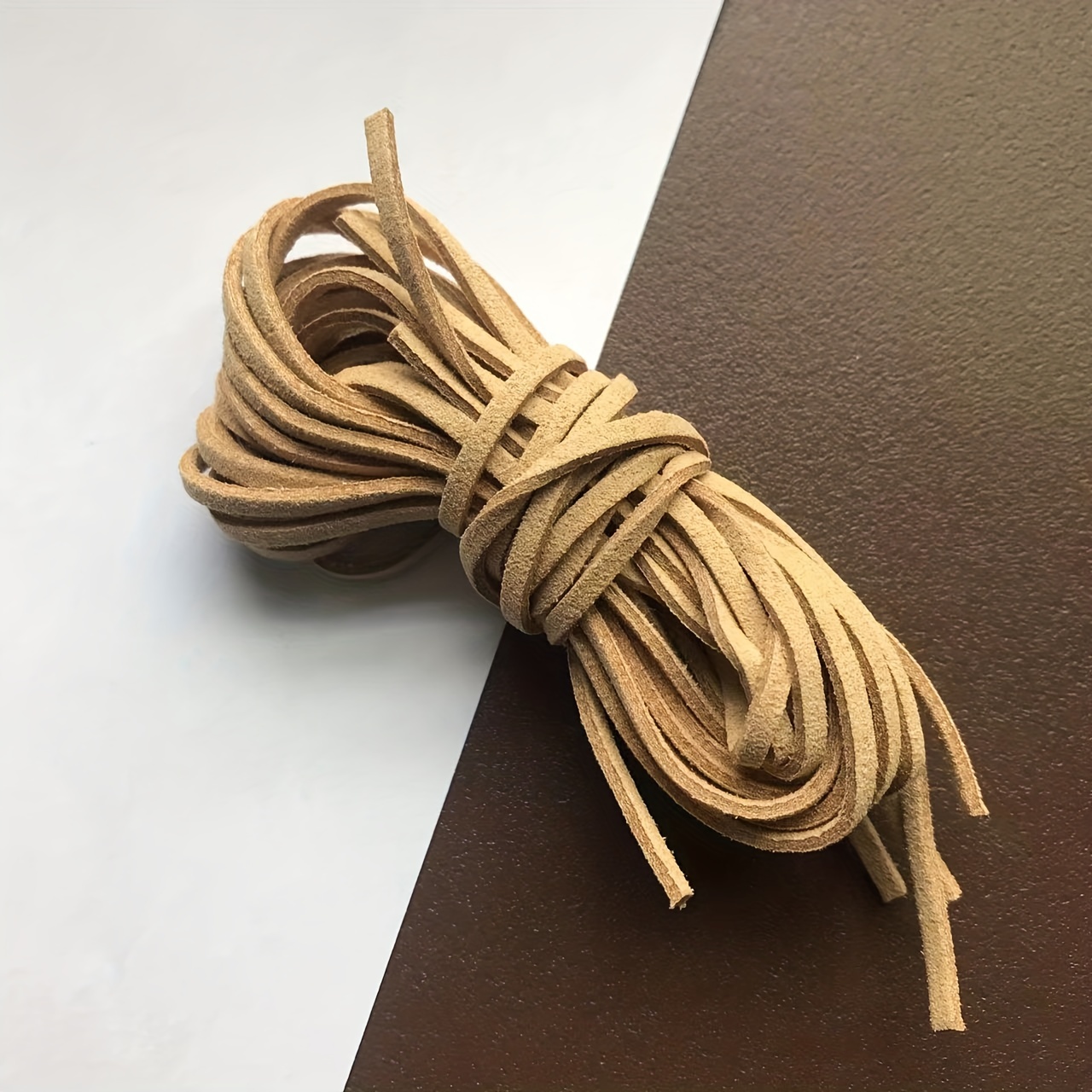  5meter Brown Braided Leather Cord-Round Braided