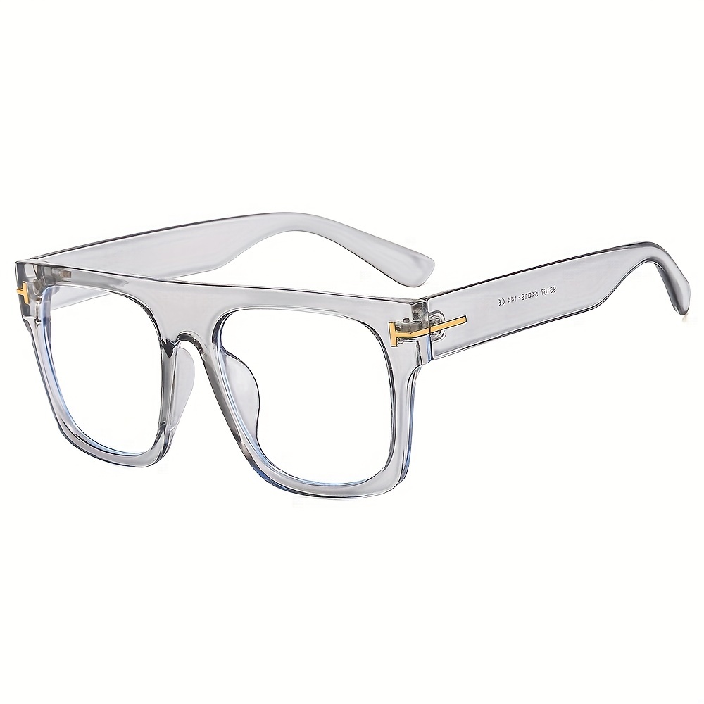 Men's Square Flat Mirror Myopia Glasses Anti Light PC Spectacles