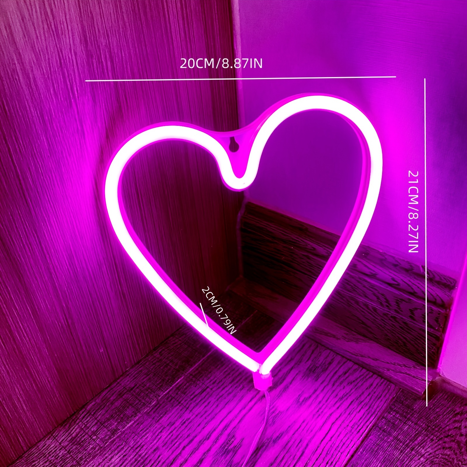 Heart Shaped Lights Blue Heart Neon Light Valentine Heart - Temu