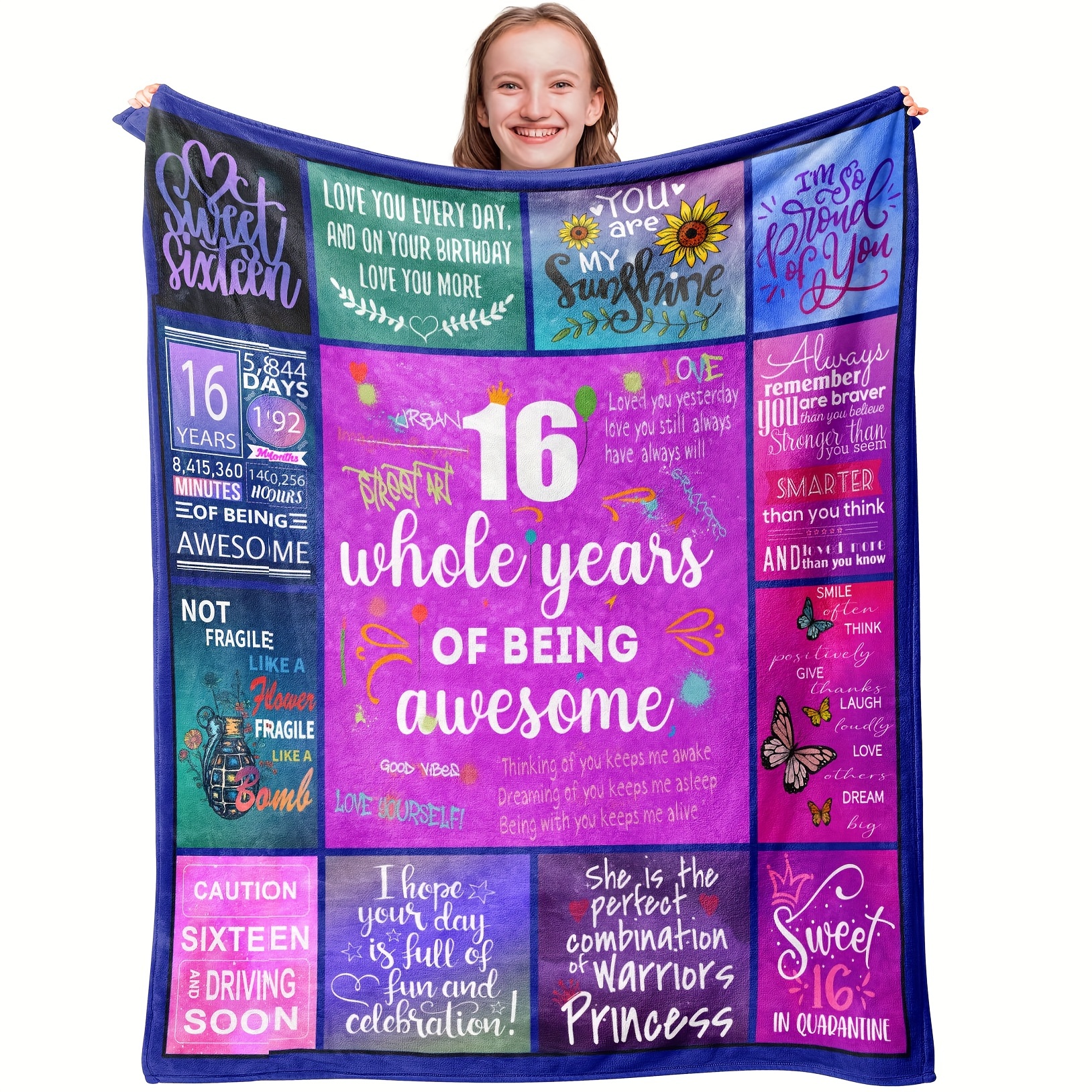 RooRuns 15 Quinceanera Gifts Blanket, Gifts for 15 Year Old Girls, 15 Year  Old Girl Gifts for Birthday, 15th Birthday Gifts for Teen Girls, 15th  Birthday Decorations for Girls 
