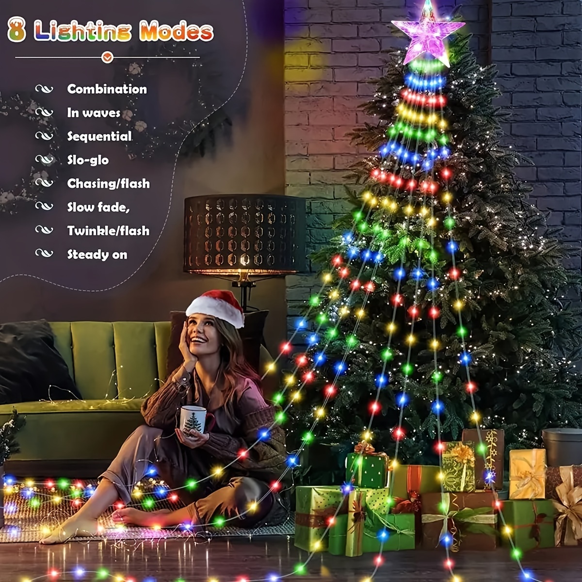 300 Light Beads Outdoor Solar Led String Lights Christmas - Temu