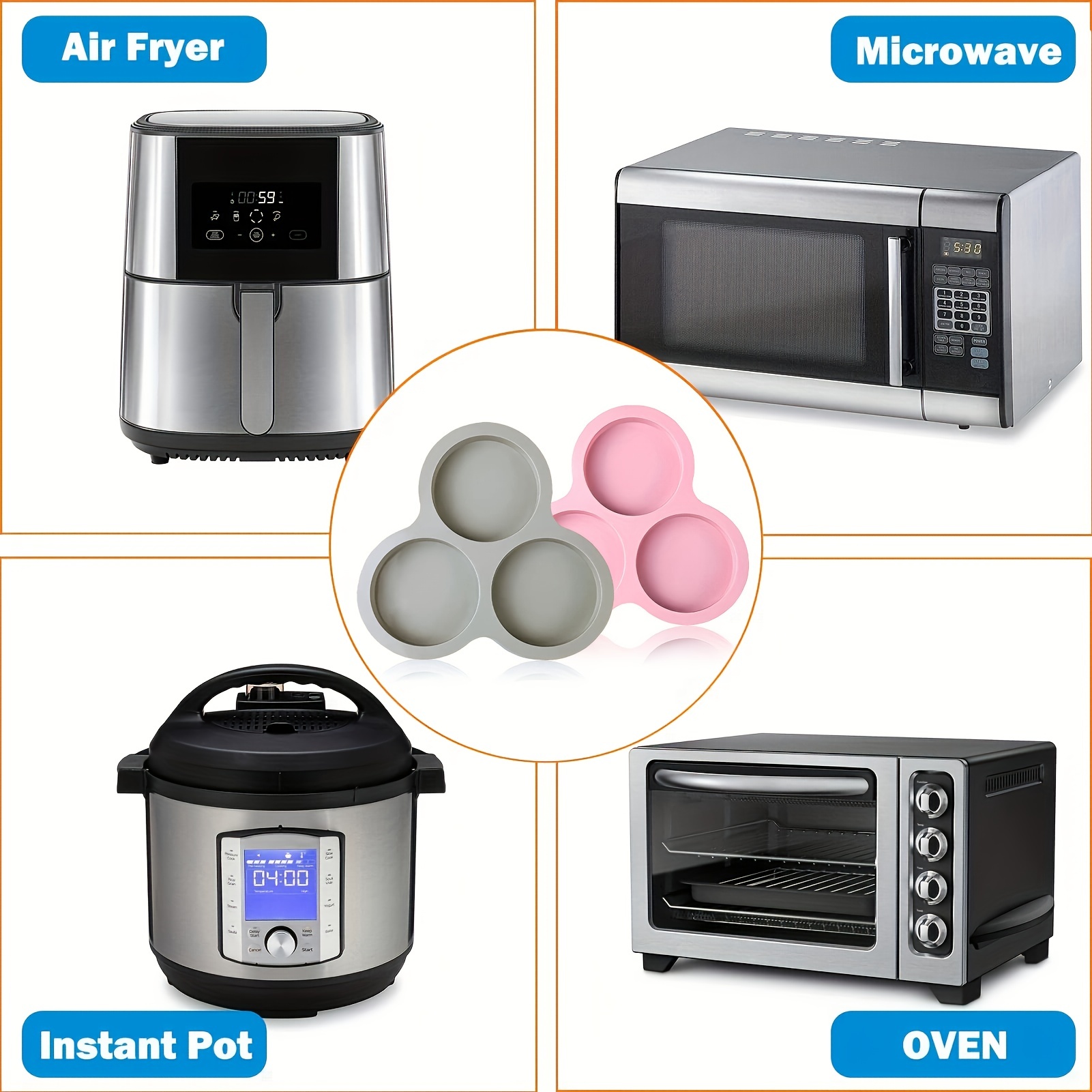 Silicone Air Fryer Egg Pan Reusable Air Fryer Egg Non Stick Air Fryer  Baking Panf For Air Fryer Accessories - Temu