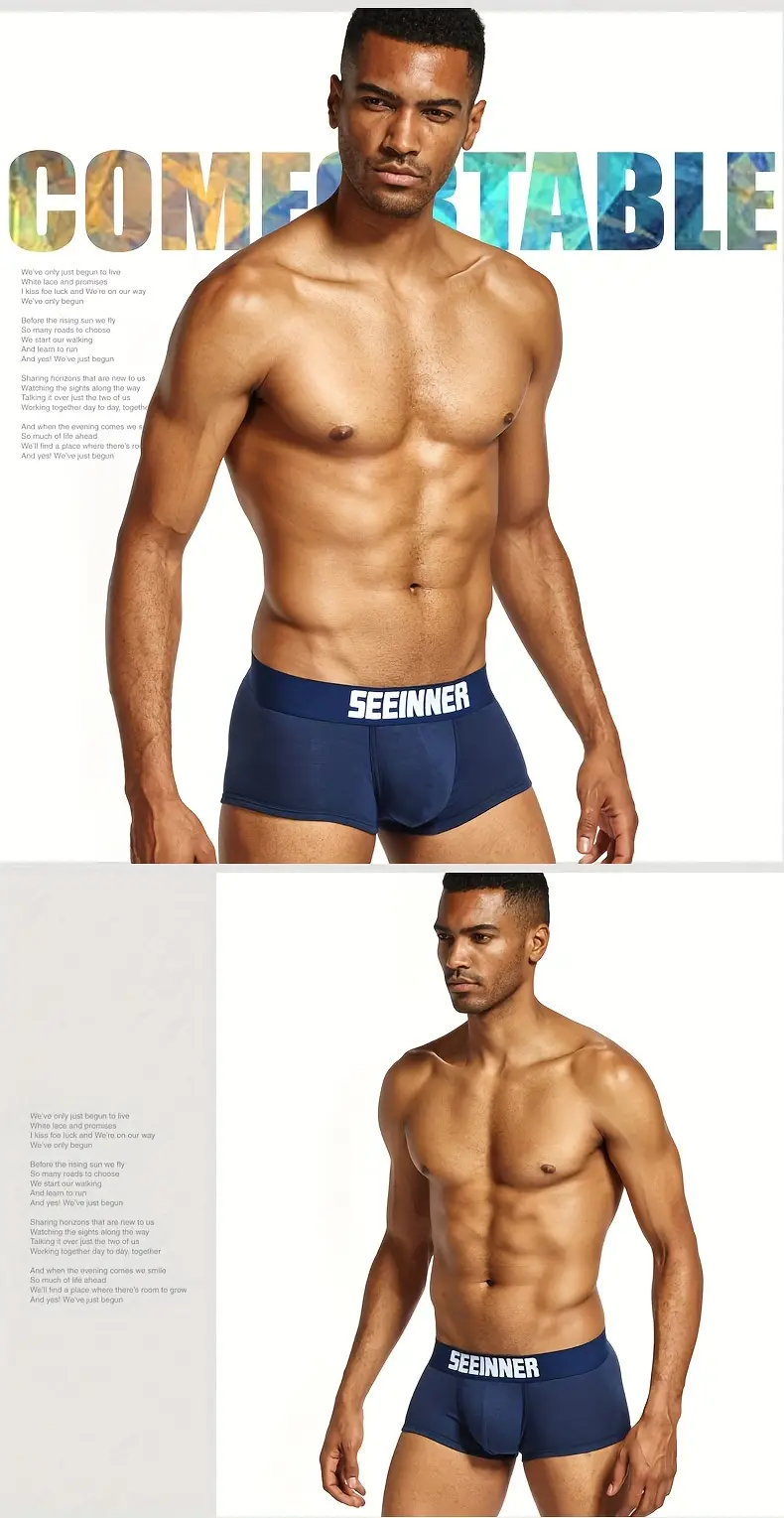 mens underwear cotton breathable comfy stretchy boxer trunks fashion boxer briefs shorts Product details 4