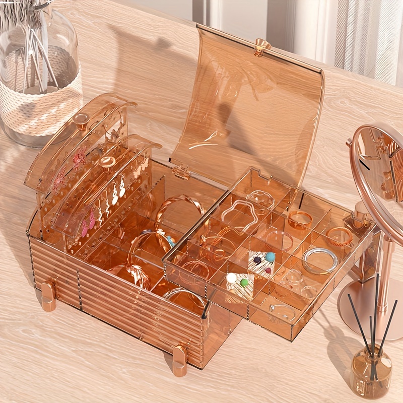 Rectangle Plastic Earring Holder Jewelry Storage Box