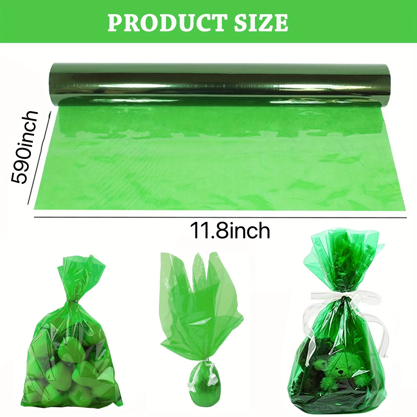 Red Green Christmas Cellophane Wrap Roll ( . Wide X Long X - Temu