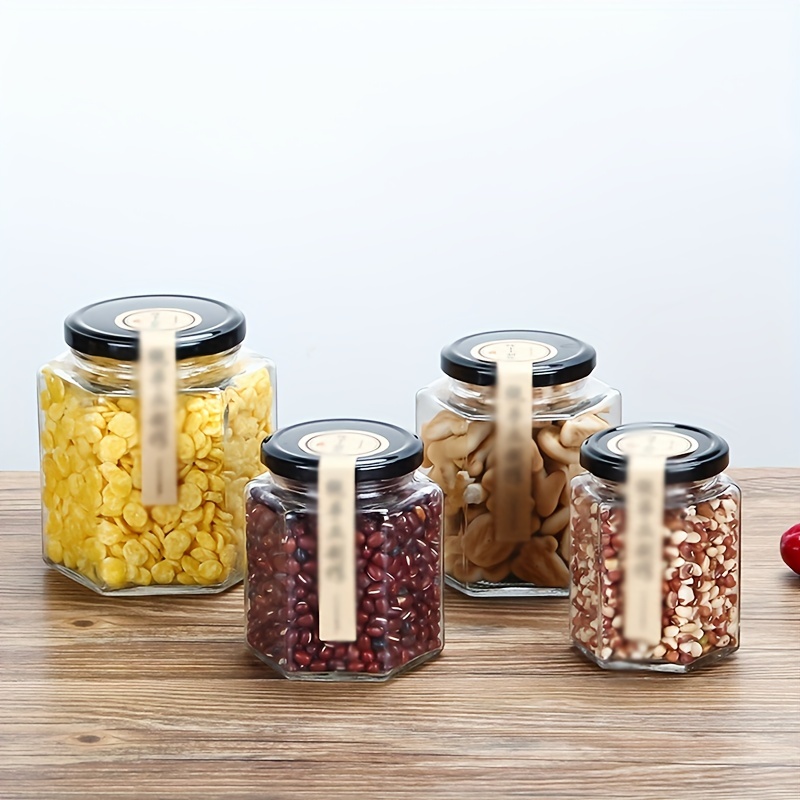 Glass Dried Fruit Storage Bottle Household Transparent with Lid Kitchen  Food Storage Jar Pickle Jar (A)