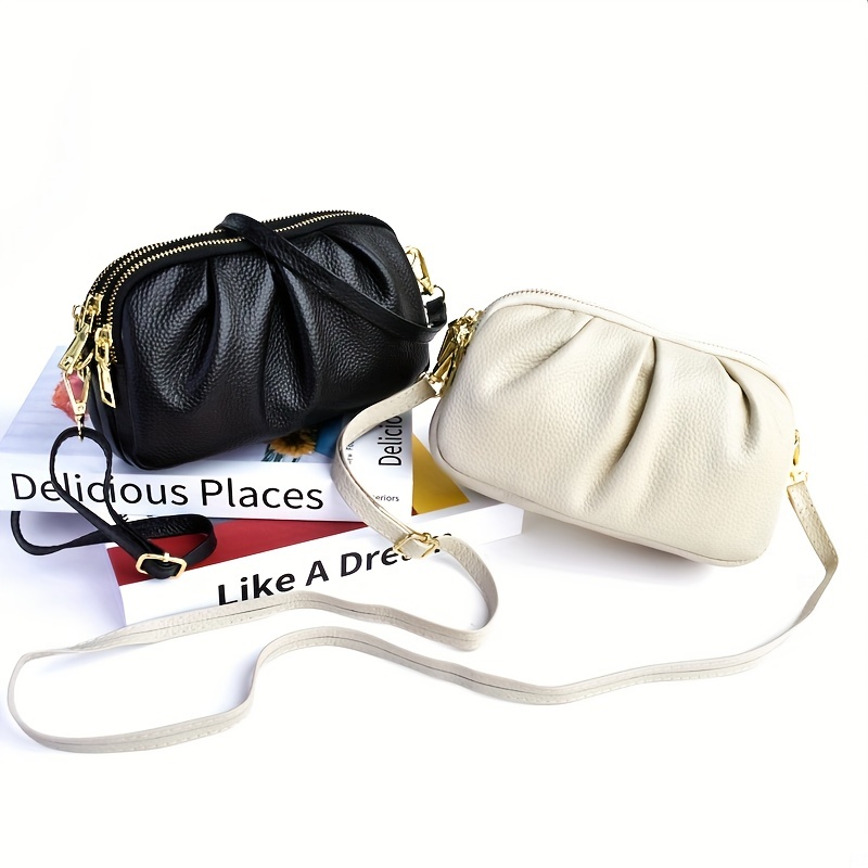 Leather Cloud Clutch Crossbody Bag