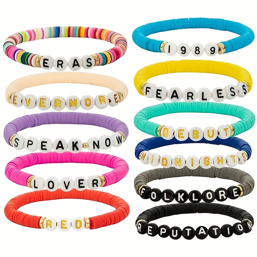 12pcs Children's Luminous Alphabet Beads Bracelet, Dream Smile Bestie Joy Lucky,Kandi Bracelet,Temu