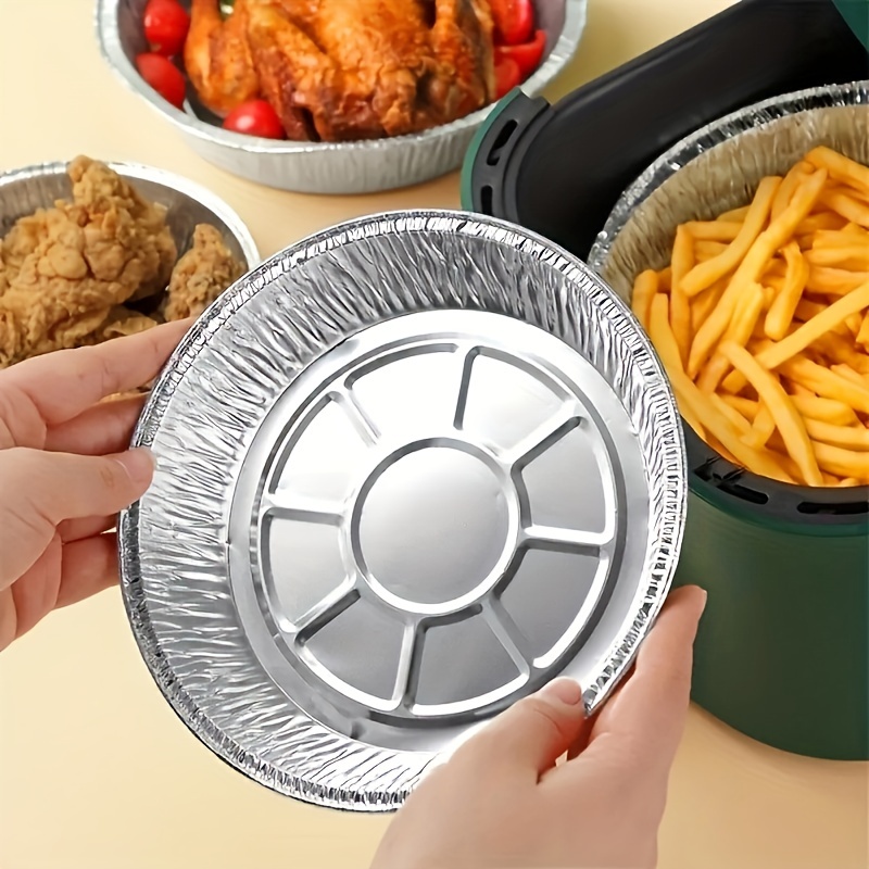 Comprar 20 piezas platos desechables de papel de aluminio de 6 pulgadas  moldes redondos de papel de aluminio para freidoras de aire para hornear y  cocinar