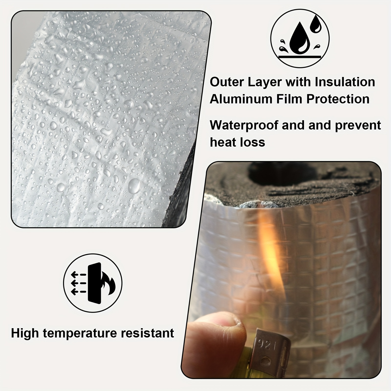 Pipe Insulation Wrap 2 Wide X 32.8 Ft Outdoor Foam And Foil Pipe Wrap  Insulation Tape