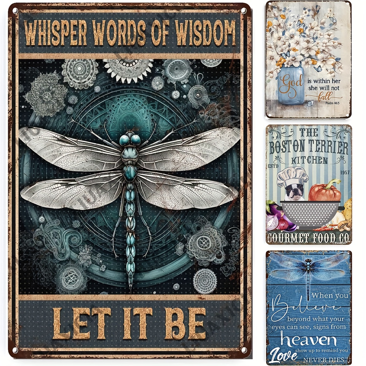 Dragonfly Metal Signs Vintage Dragonfly Garden Decor I Am Always With You  Tin Sign Dragonfly Wall Decor Retro Funny Dragonfly Gifts For Office Women