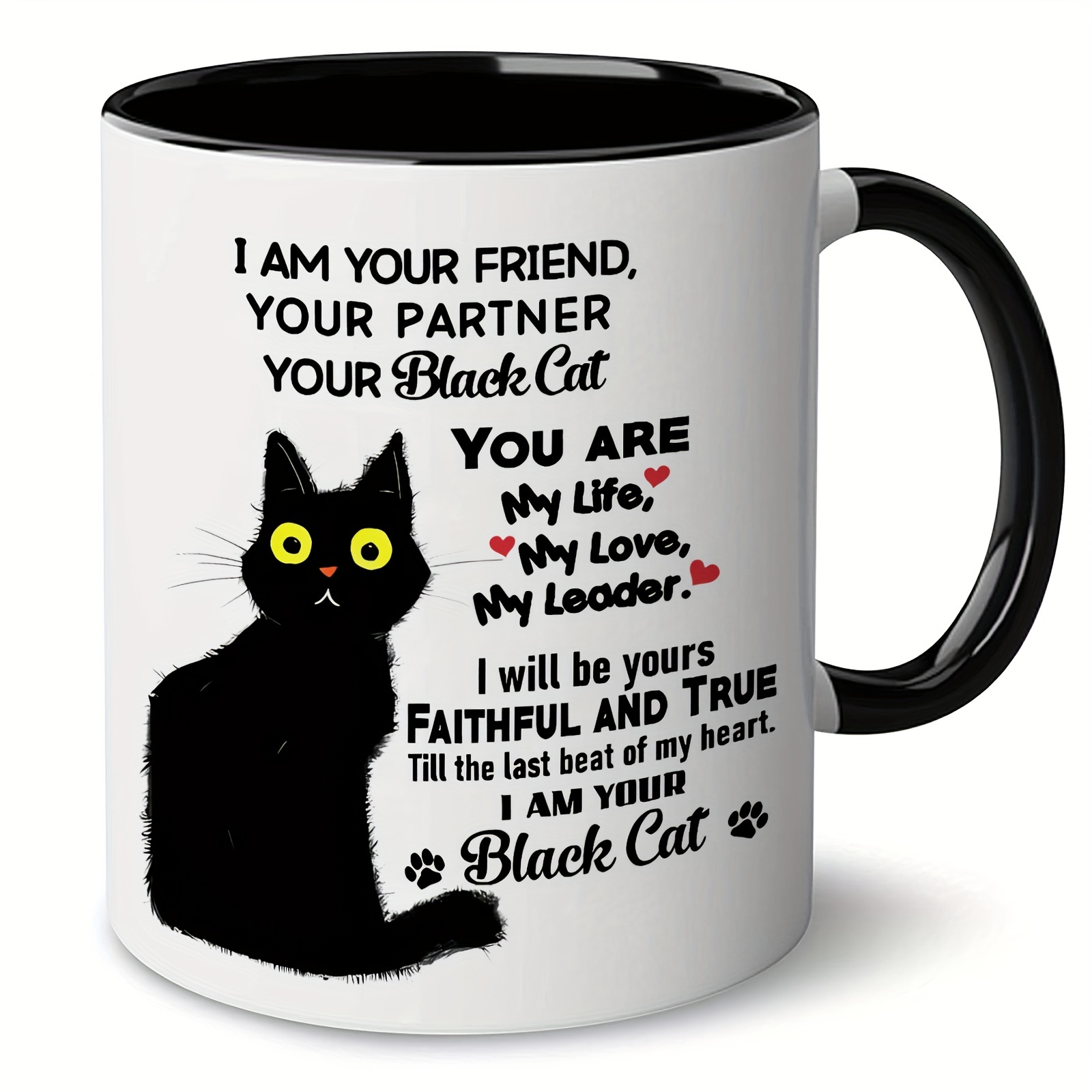 Caneca Gato Preto Decoração Cerâmica Gatinho Fofinho Pet