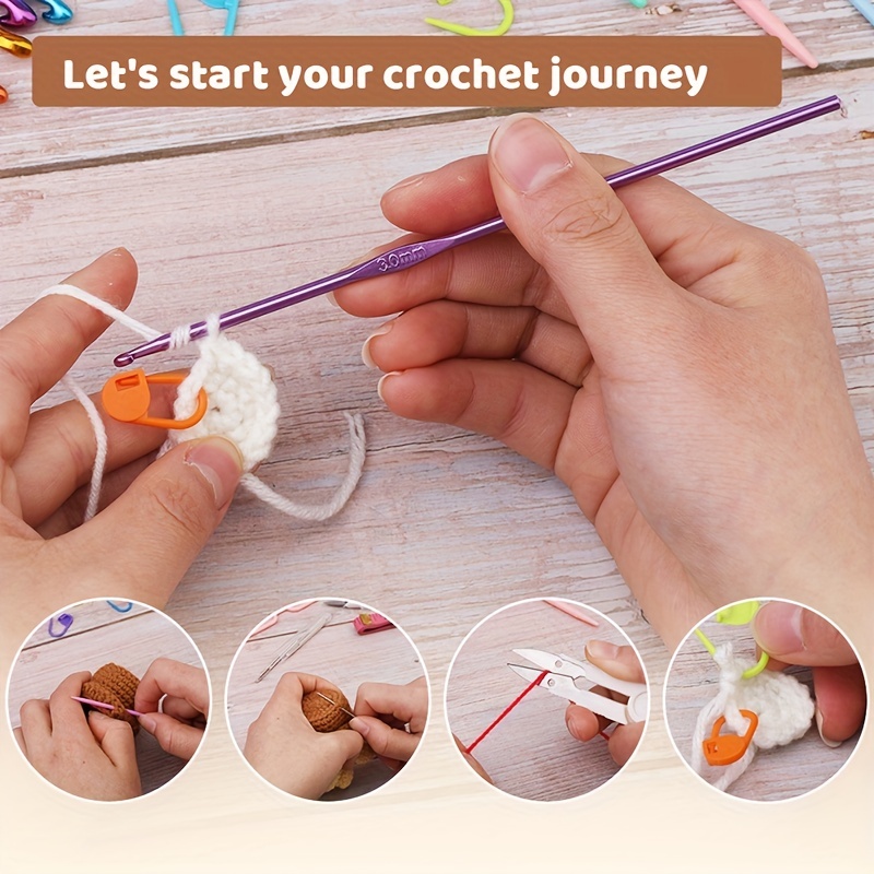 Crochet Hook Set, Ergonomic Crochet Hooks, Crochet Needles Set With Plastic  Big Eye Needle Case Gourd Pin For Arthritic Hands Beginners DIY Knitter (r