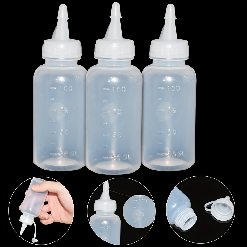 4pcs squeeze bottles for liquids Rinsing Bottle Plastic Empty Bottle  Pigment