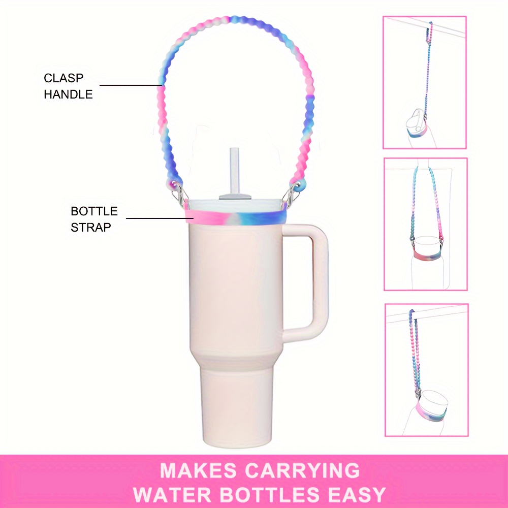 1cp Colorful Water Bottle Handle Ring For Stanley Tumbler - Water Bottle  Carrier Sling, Soft Durable Silicone Cup Holder Strap - Fits Most Bottles -  Cup Accessories - Temu