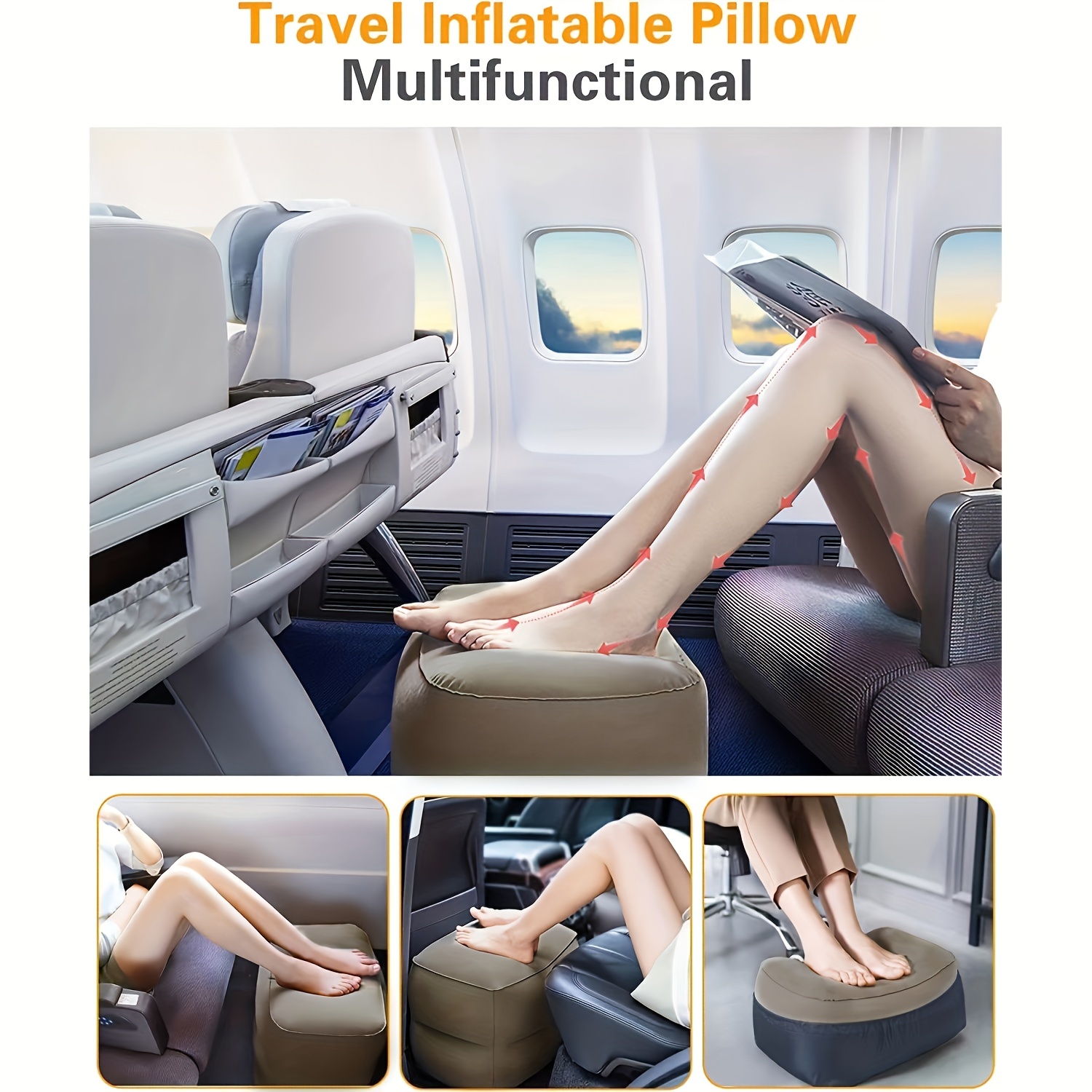Travel Pal Self Inflatable Lumbar Pillow For Airplane, car, Chair Also  Pillow