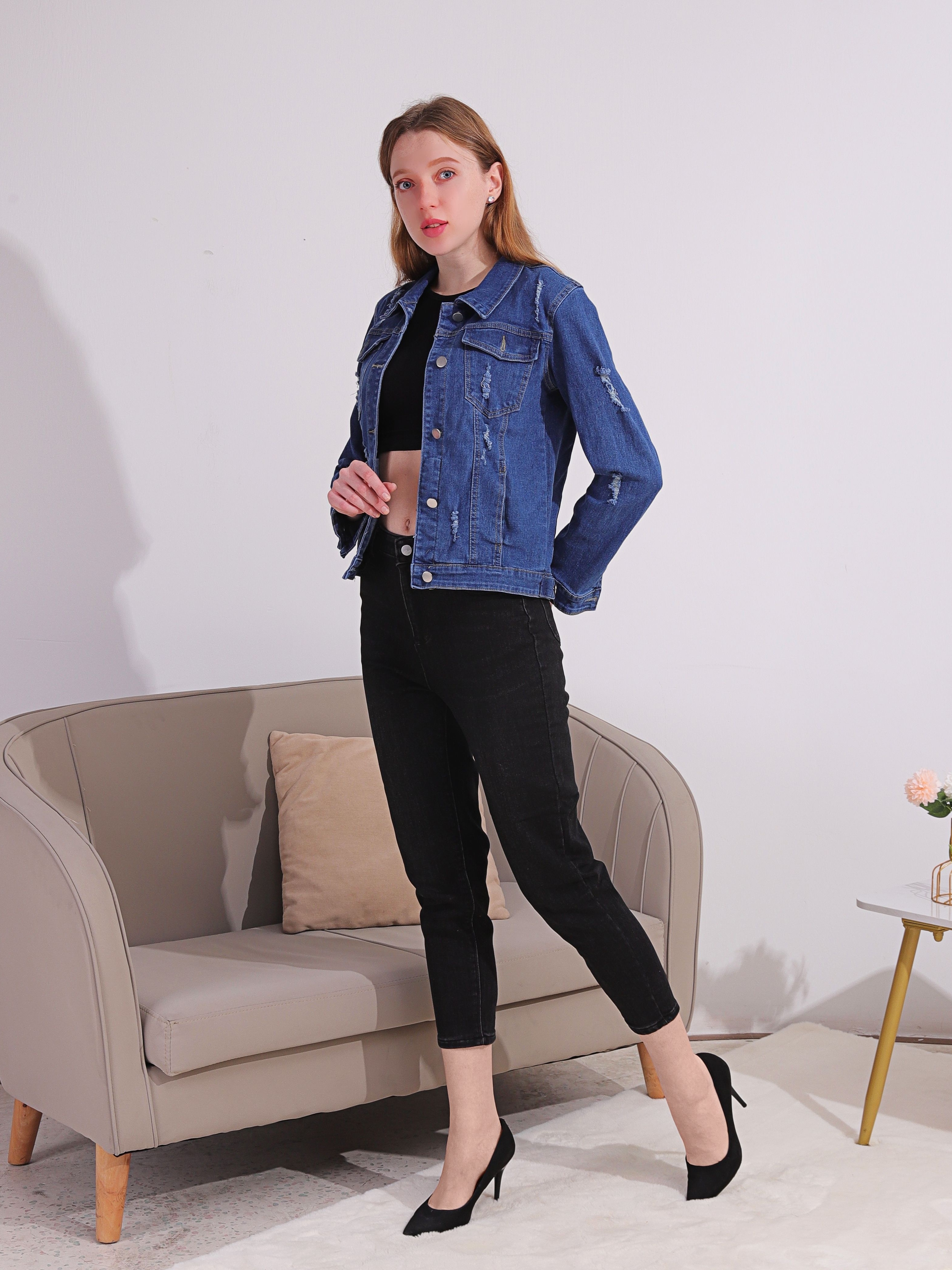 Women's Long Sleeve Classic Fit Denim Jacket