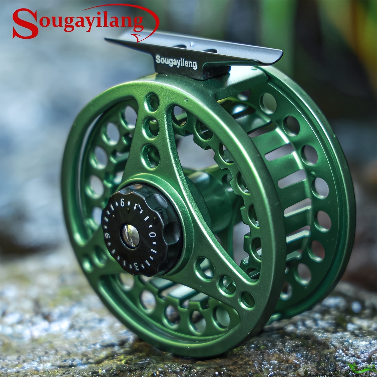 Sougayilang Fly Fishing Reel 5 Colors CNC Full Metal Aluminum 5/6wt Fishing Tackle, Size: Large, Blue