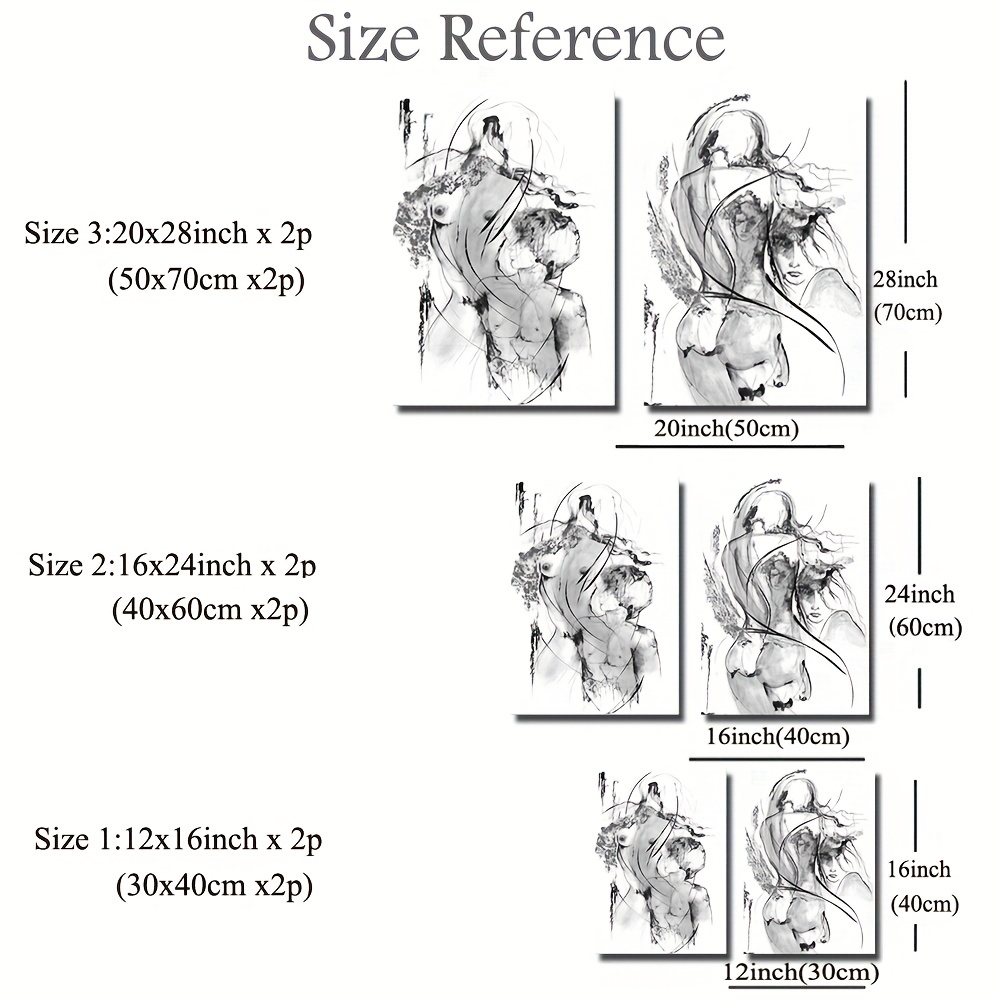 2шт черно белая картина на холсте абстрактные сексуальные - Temu Lithuania
