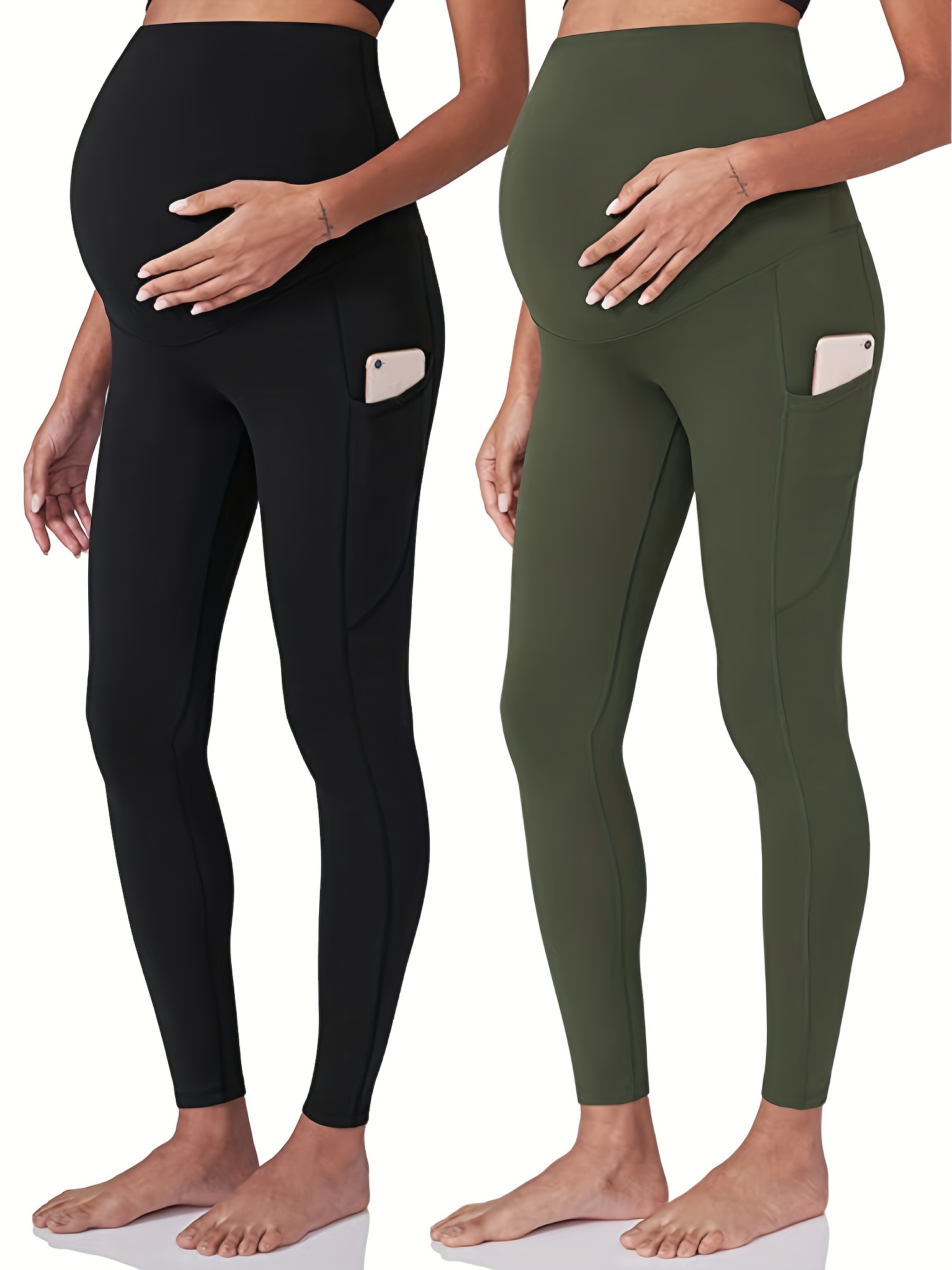 High Waist Women's Maternity Slim Trousers Skinny Yoga - Temu
