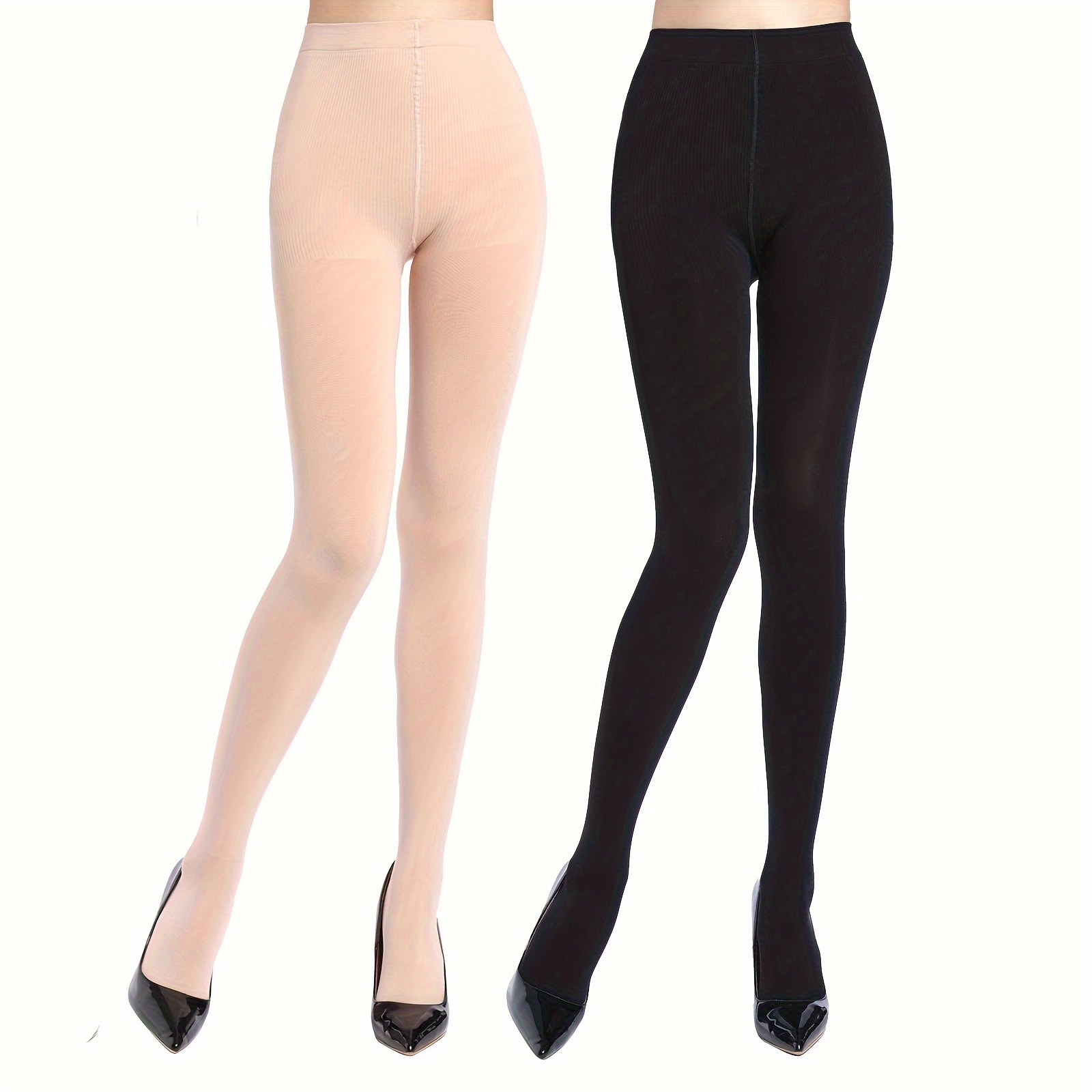 Collant Opaque 120D Lignes Côtelées Allure d'Hiver, Collants