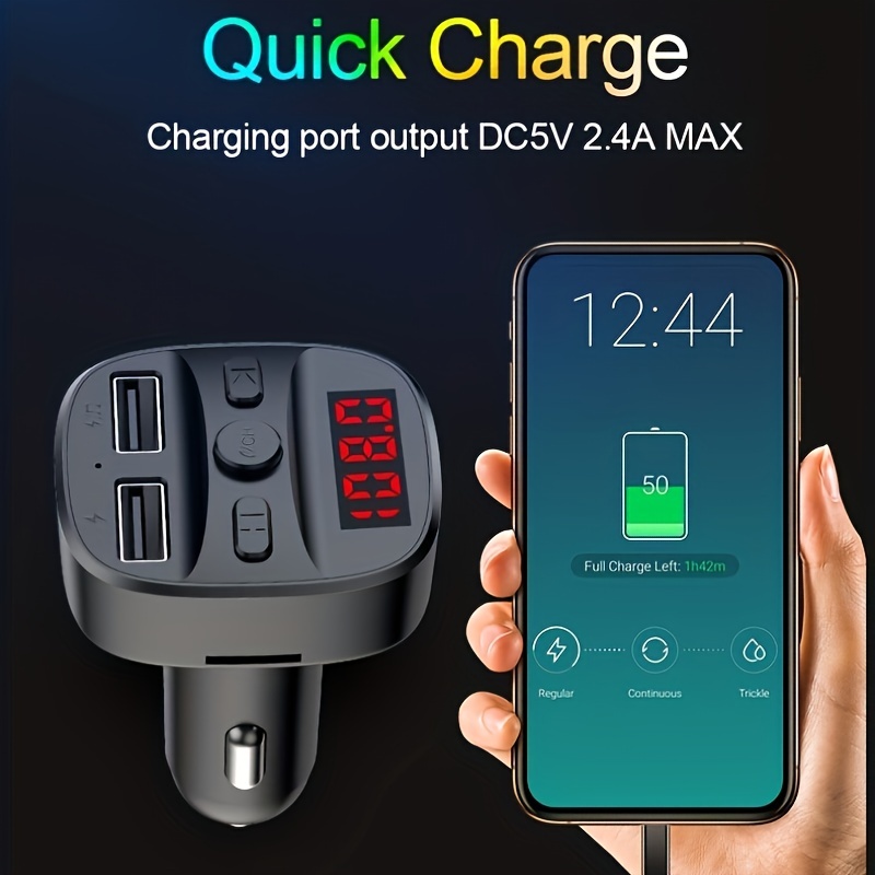 Handsfree Call Car Charger,Wireless Bluetooth FM Transmitter Radio  Receiver,Mp3 Audio Music Stereo Adapter,Dual USB Port Charger Compatible  for All