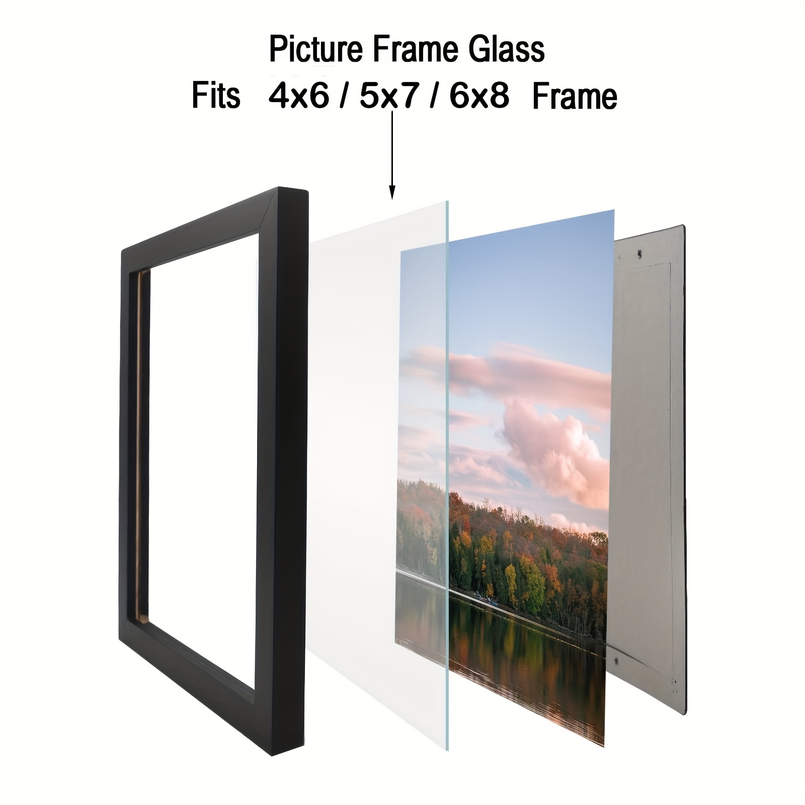 5x7 6x8 8x10 Photo Frame Picture With Mat Real Tempered - Temu