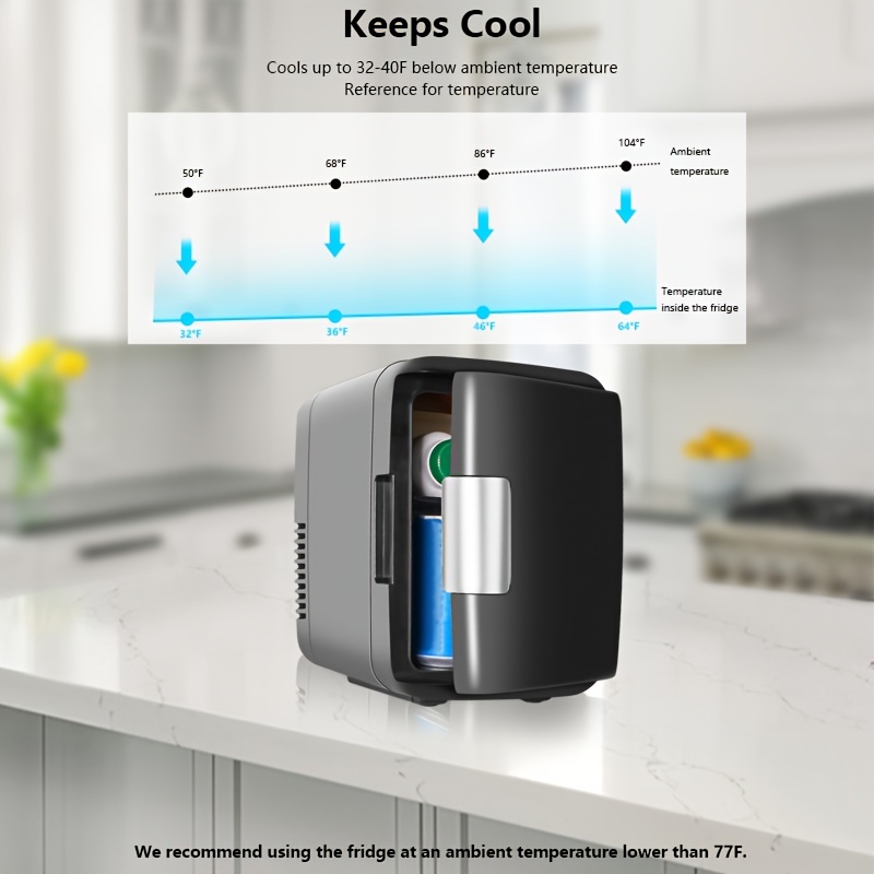 Led Mini USB Kühlschrank Portable USB Kühlschrank Getränke Getränkedosen  Kühlschrank & Heizung für Auto, Büro & Zuhause (schwarz)