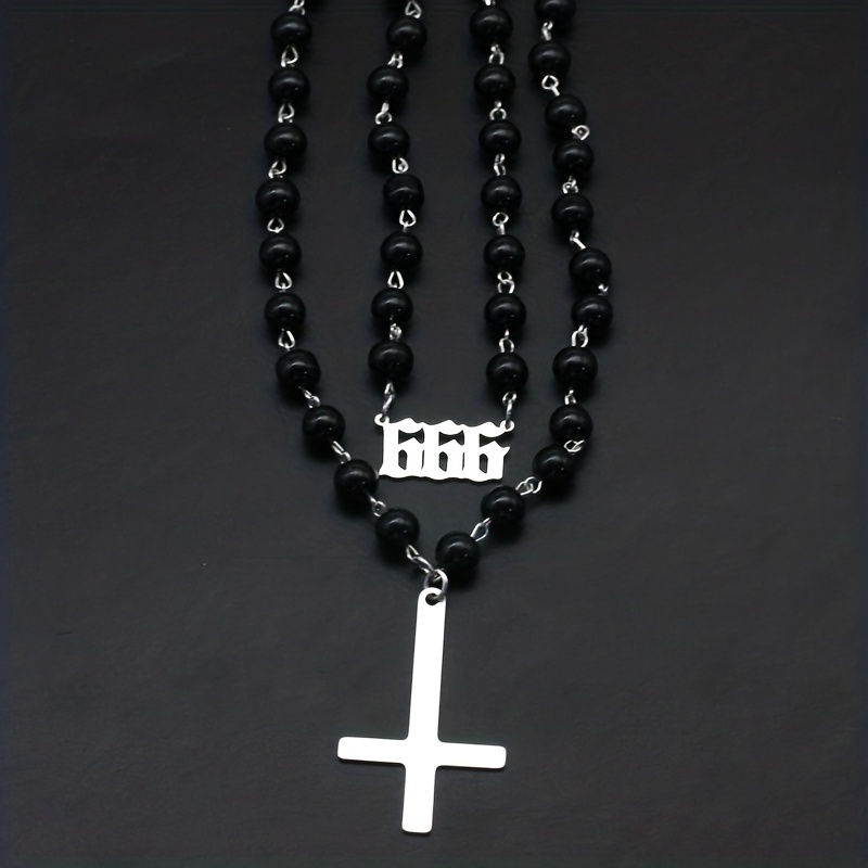 The Eve Black Bead Cross Necklace – Dressbarn