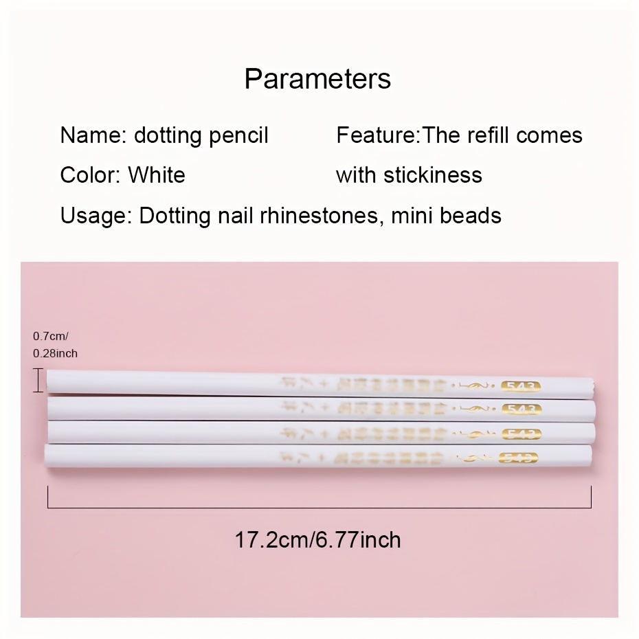 Wax Pencil Set For Rhinestones Nail Art Gem Dotting Crystal Pick Up Tools  Press On Nail Holder Tape