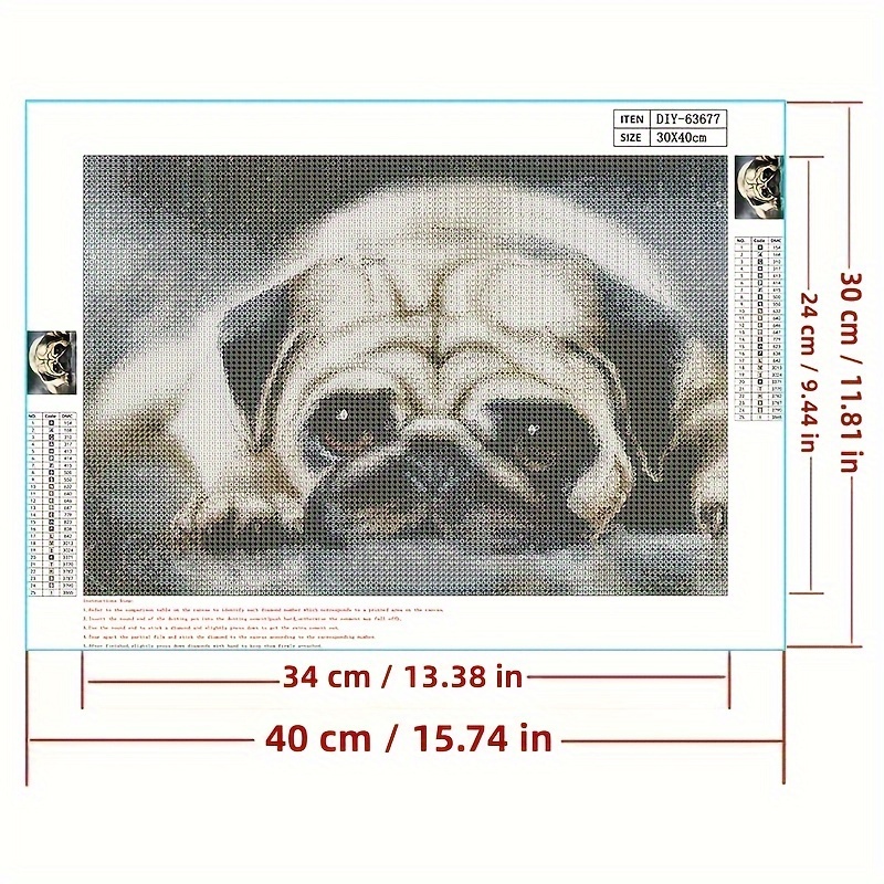 1pc Full Round Diy Diamond Painting Dog Handmade Gift Diamond