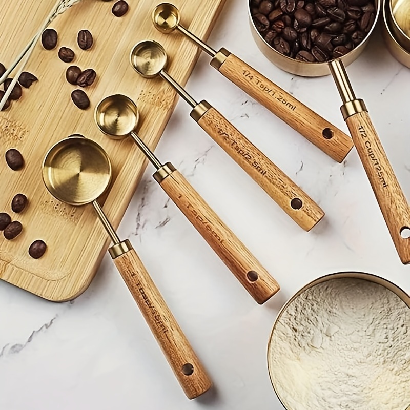 Wooden Measuring Spoon Kitchen Measuring Spoons Tea Coffee Scoop Sugar  Spice Measure Spoon Measuring Tools for Cooking Home - AliExpress