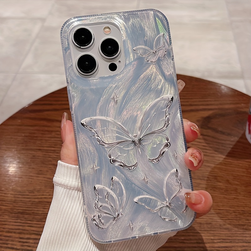 

Butterfly White Graphic Printed Phone Case For Iphone 15 14 13 12 11 X Xr Xs 8 7 Mini Plus Pro Max Se, Gift For Easter Day, Christmas Deco/gift For Girlfriend, Boyfriend, Friend Or Yourself