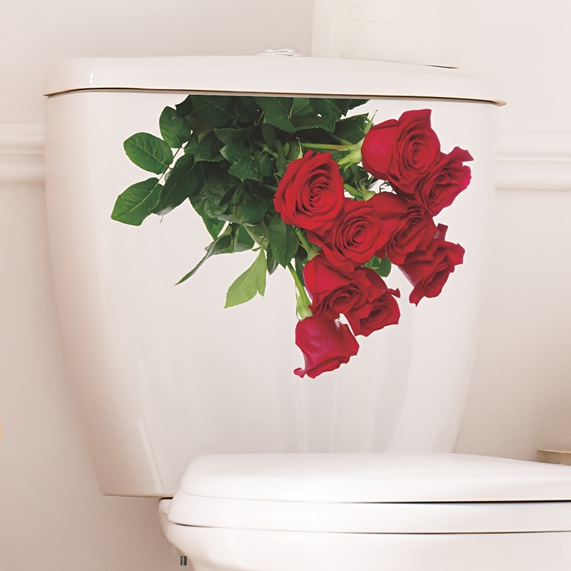 1pc Adesivo Per Toilette Con Motivo Di Bouquet Di Fiori Bianchi, Carta Da  Parati Decorata Per Il Bagno, Decalcomania Autoadesiva In Materiale PVC Per  Il Bagno, Decorazione Per La Casa - Temu