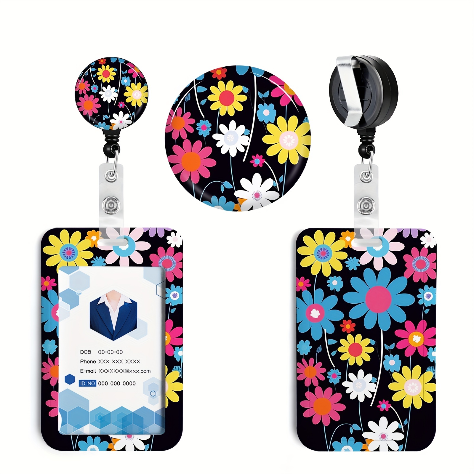 Flower Badge Reels Retractable Badge Holders cute Badge Reel - Temu