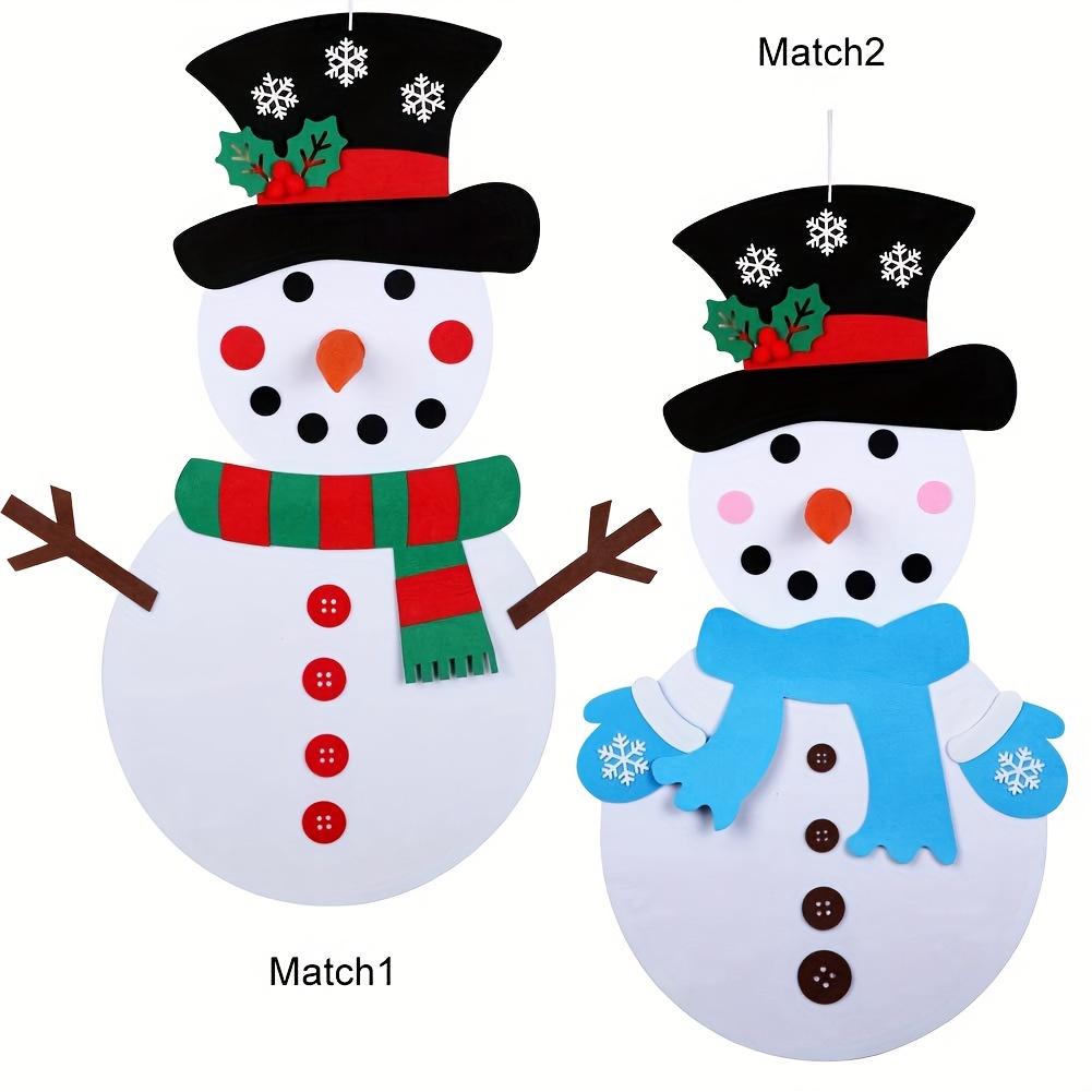  KENANLAN Christmas Games DIY Felt Snowman for Kids Wall Snowman  Detachable Xmas Ornament Wall Hanging Games for Christmas Decorations (Blue  Scarf Snowman) : Toys & Games