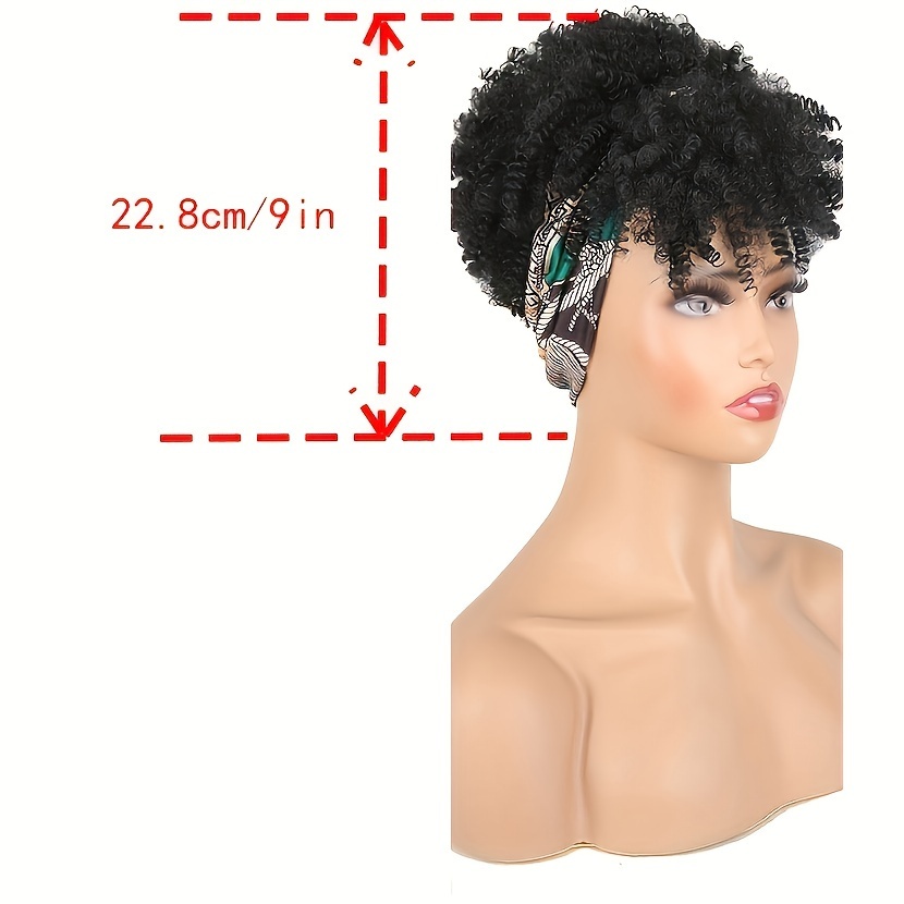 brown   hair topper headband hair extensions with bangs for women synthetic short afro   headband hair topper brown hair extensions with headband music festival details 3