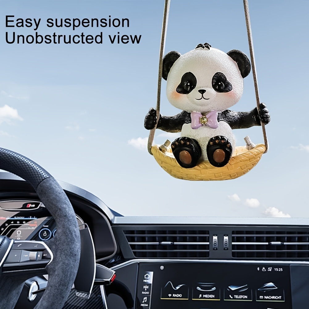 Auto-schwingornament, Rückspiegel-zubehör, Süßer Panda-anhänger, Auto- innenspiegel-charm-ornament, Hängendes Zubehör, Harz-dekoration, Schneller  & Sicherer Online-checkout