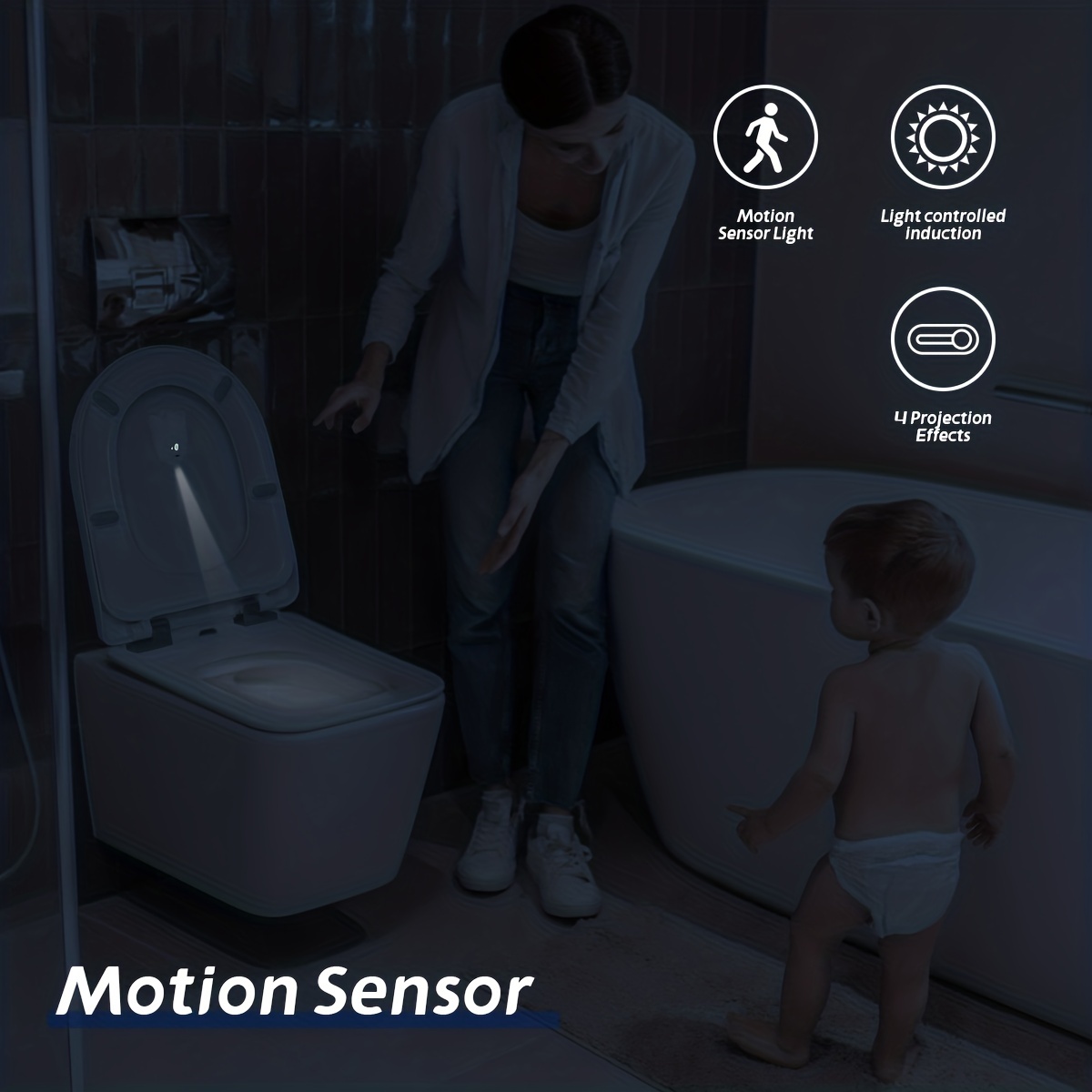 New Creative Toilet Projection Light, Smart Human Sensing Small