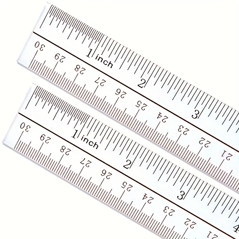 2pcs Stainless Steel Ruler 12 Inch And 6 Inch Metal Rule Kit With  Conversion Table