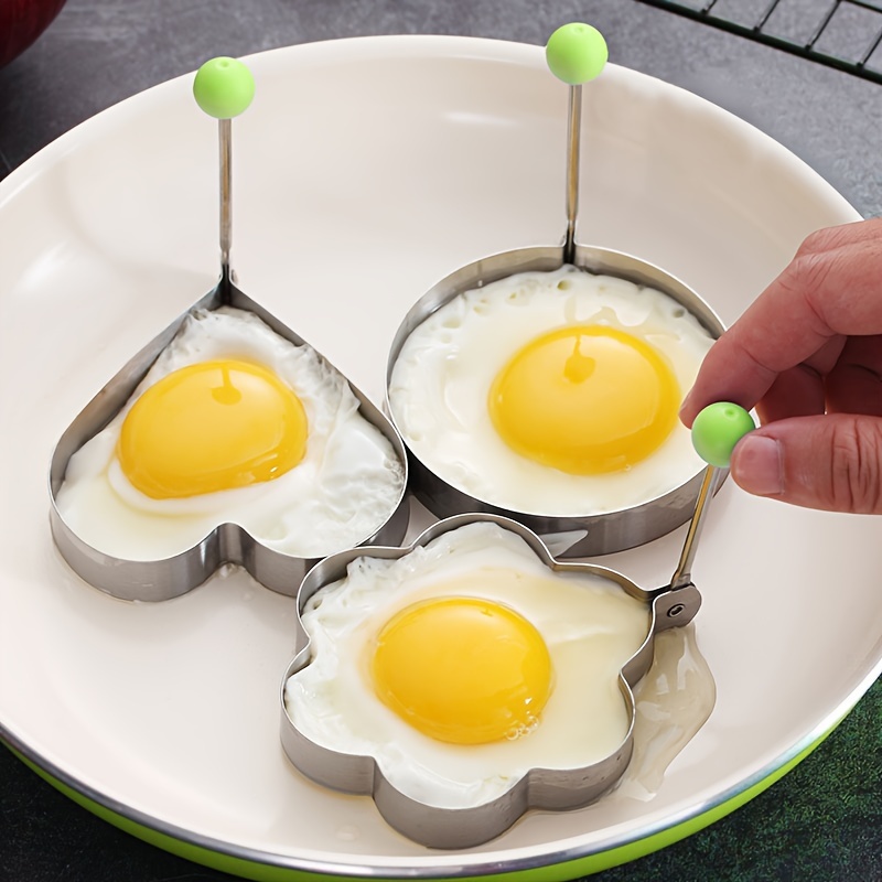 5pcs Fried Egg Mould Stainless Steel Poached Egg Star Flower Round