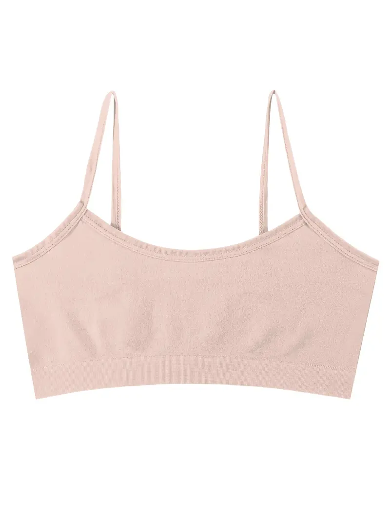 Teen Girls Bras Puberty Camisole Seamless Solid Color Bras - Temu