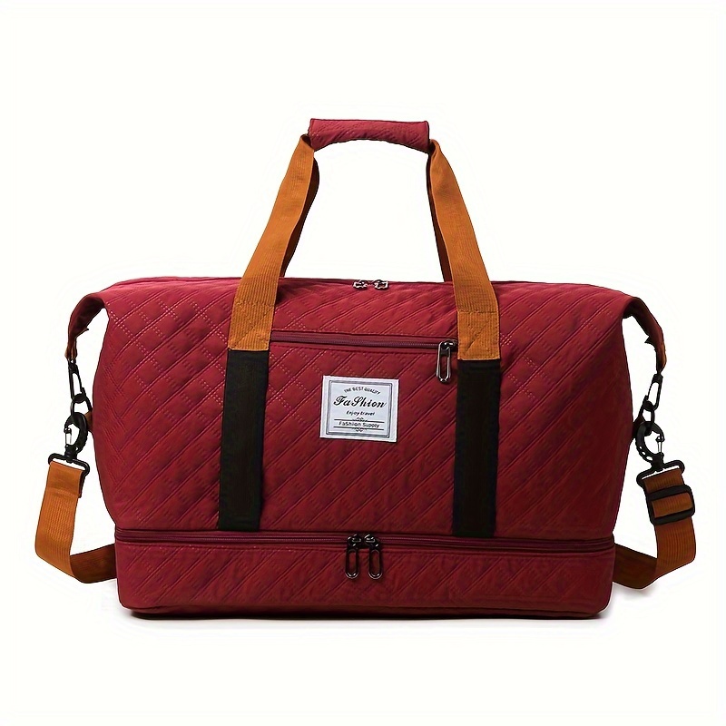 TEMU Travel Bag Dry And Wet Fitness Bag Large Capacity Yoga Bag Sports Tote Bag Single Shoulder Waiting For Delivery Boarding Bag