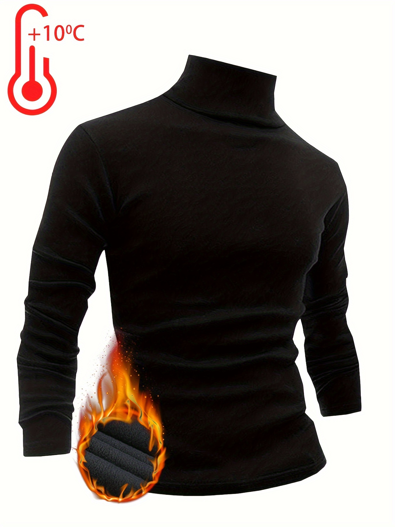 Men's Thermal Fleece Lined Mock Neck Baselayer Tops Long Sleeve Running  Athletic Shirt with Thumbholes