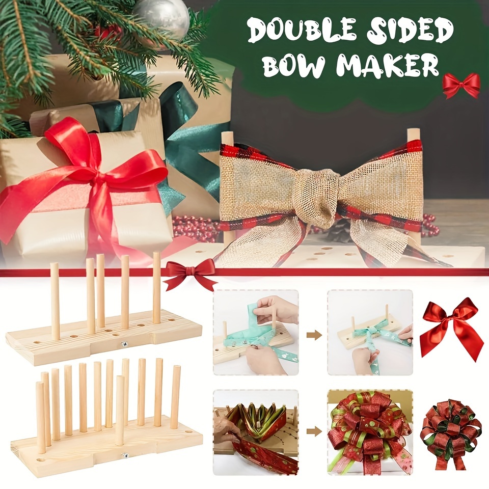 Ribbon Bow Maker, Wooden Bow Making Tool for Ribbon Crafts DIY for  Valentine's Day, All Holidays, Wood Color 