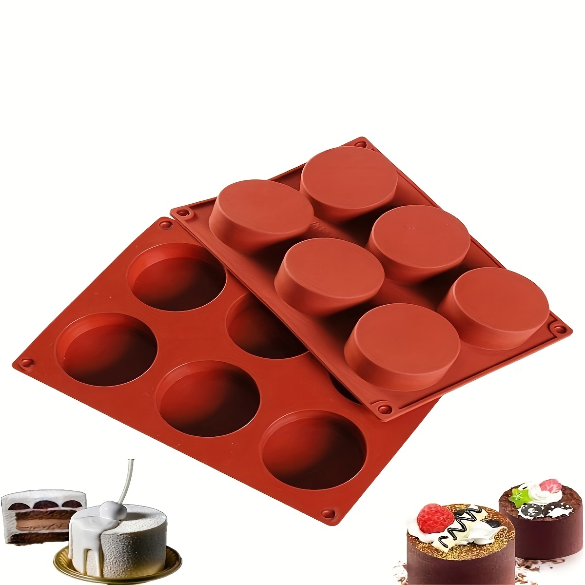 Cylindrical Cake Mold 8 cavity Silicone Round Mousse Cake - Temu