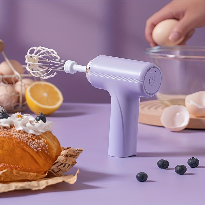 LHBD Cordless Hand Mixer- Electric Whisk USB Rechargeable Handheld Electric  Mixer with 3-speed Self-Control, 304 Stainless Steel Beaters & Balloon